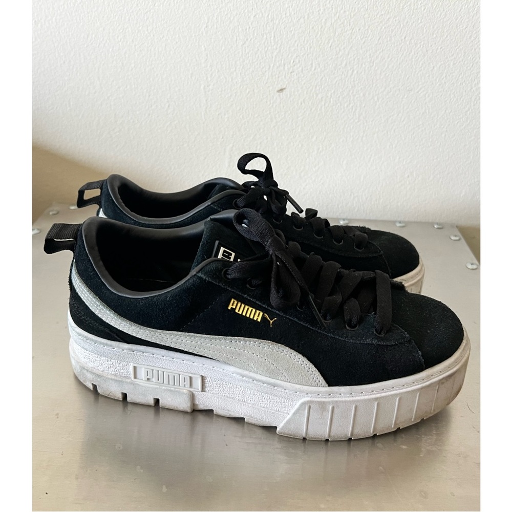 Sz 8 PUMA Women's Mayze Raw Teddy Platform Sneakers